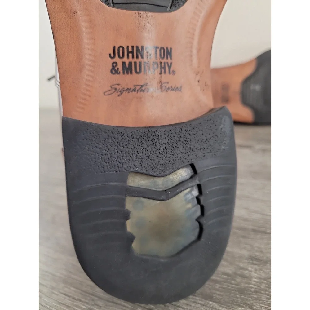 Johnston & Murphy Signature Series Cap Toe Derby Shoes Men's 10 M Brown Leather